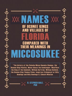cover image of Names of Oconee Kings and Villages of Florida Compared with their Meanings in Miccosukee